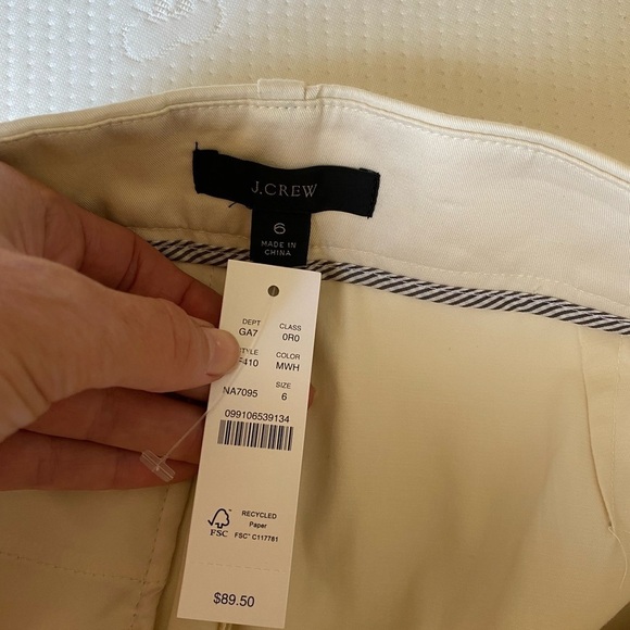 J.Crew Women’s Willa straight-leg lightweight chino pant Size 6 Cream Ankle NWT - Picture 5 of 10